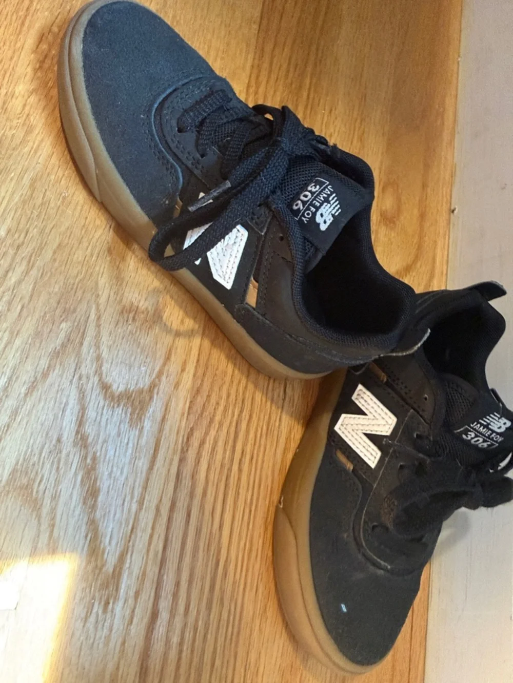 New Balance Kids Black and Gum-Trim Skate Sneakers